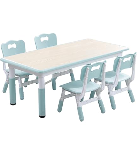 Amazon.co.jp: CHIIRAKU キッズテーブルと4チェアセット 子ども